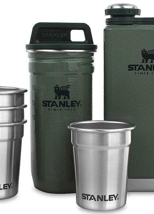 Набор фляга 230 мл с 4 стопками + тубус stanley "adventure" (10-01883-034) нержавеющая сталь