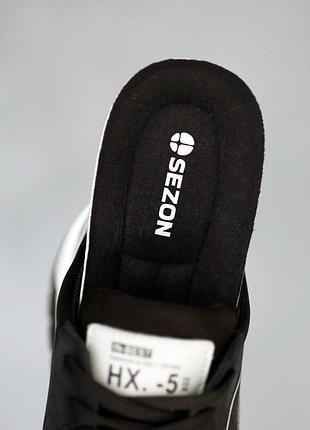 Кроссовки мужские кожаные черные серые