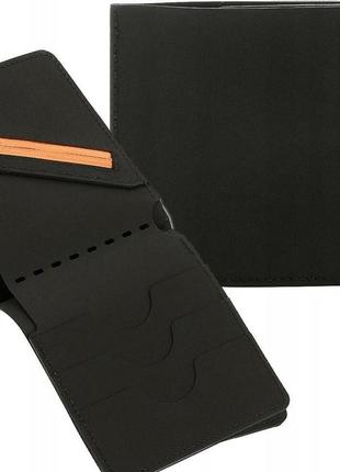 Повседневный бумажник для денег и документов 5 отделений m-tac "slim elite gen.ii" (10171835) black/orange