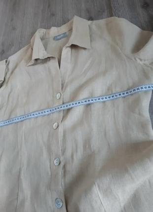 Кардиган сорочка туніка 💯% льон , бежевий , 3/4 рукав розмір 18 (52)4 фото