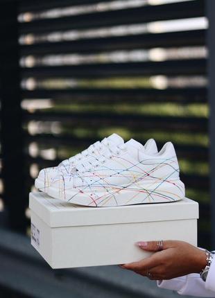 Жіночі кросівки alexander mcqueen low white rainbow