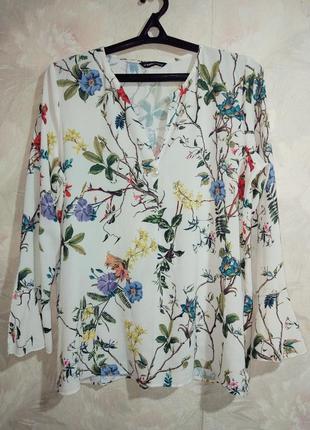 Блуза lc waikiki из фактурной ткани с воланами1 фото