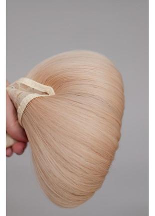 Одиночная тресса блонд два оттенка ровные волосы4 фото