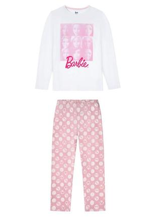 Пижама (лонгслив и штаны) для женщины disney barbie 369981/1 l розовый1 фото