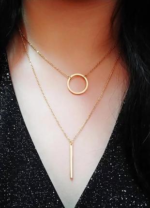Подвійна ланцюжок, колір срібло або золото