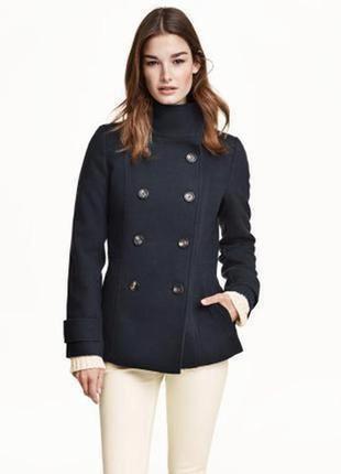 Черное пальто пиджак жакет полупальто стильное модное h&m трендовое классное1 фото