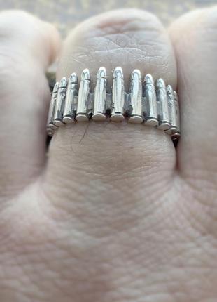 Каблочка мужская серебряная,куля,патрон, серебро, печать, кольцо2 фото
