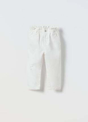 Белые джинсы zara мом для девочки мальчика hm mango next gap george