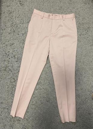 Мужские брюки h&m пудровые зауженные укороченные xs s