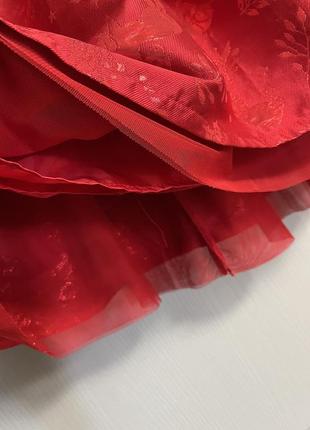Пышное красное платье h&amp;m 6-7 лет5 фото