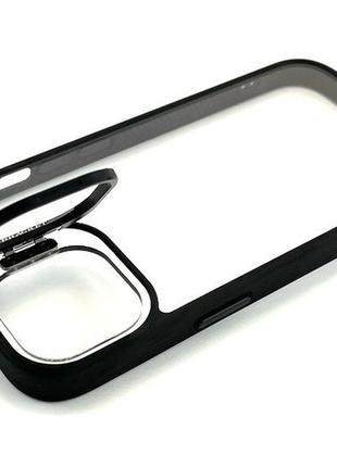 Чохол на iphone 15 stand case накладка бампер із підставкою чорний скла на камери
