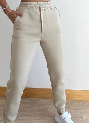 Спортивные штаны брюки брюки женские джоггеры джоггеры дожжекторы черные серые бежевые весенние на весну демисезонные флисовые на флисе батали базовые6 фото