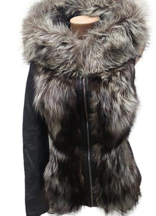 Кожаная куртка-жилетка 2в1, размер xs4 фото