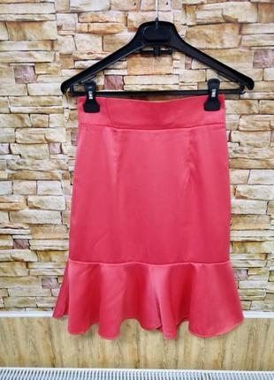 Юбка классика спідниця плоный атлас дзвіночок 2