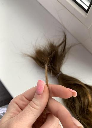 Натуральные детские волосы срез 40 см свет русый