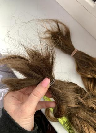 Натуральные детские волосы срез 40 см свет русый