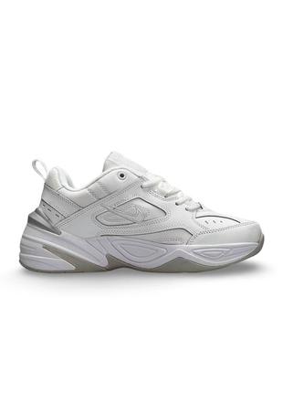 Женские кроссовки nike m2k tekno prm all white grey2 фото