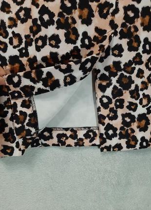 Трендовая юбка-карандаш миди h&m леопардовый принт размер 38/m7 фото