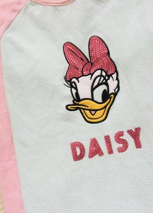 8-9 років 134 зріст disney флісова піжама з качечкою daisy. тепла, м"якенька, на манжетах яскрава. с3 фото