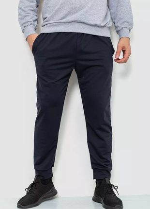 Спорт штани чоловічі двонитка, колір темно-синій, 241r80052 фото