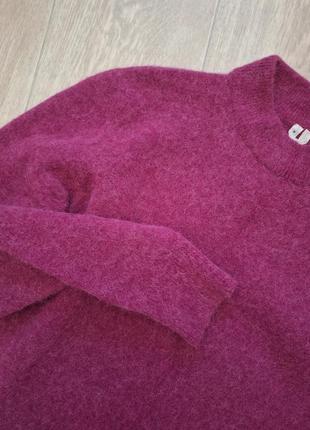 Шерстяной ягодный свитер arket, размер м.5 фото