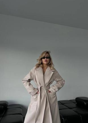 Улюблене якісне кашемірове пальто на запах стильне жіноче3 фото
