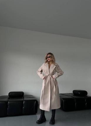 Улюблене якісне кашемірове пальто на запах стильне жіноче4 фото