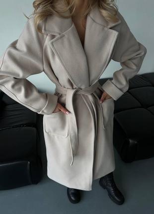Любимое качественное кашемировое пальто на запах стильное женское2 фото