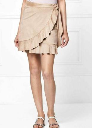 Юбка с запахом на завязку next 12(40) ткань под замшу