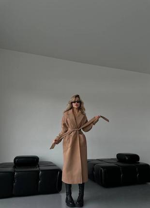 Любимое качественное кашемировое пальто на запах стильное женское1 фото