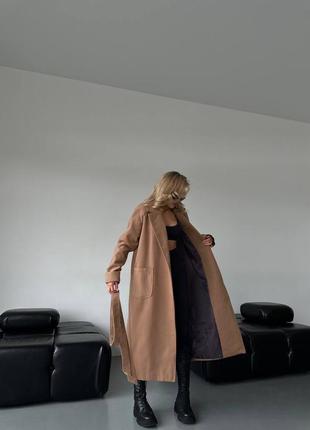 Любимое качественное кашемировое пальто на запах стильное женское2 фото