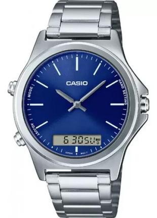 Мужские часы casio mtp-vc01d-2e, синие с серебрянным