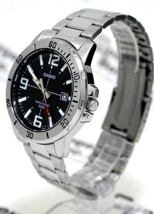 Мужские часы casio mtp-vd01d-1b, черные с серебрянным2 фото