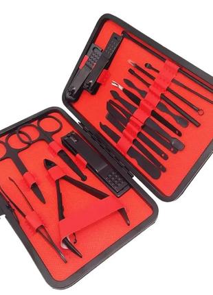 Манікюрний набір 18 предметів у футлярі професійні інструменти для манікюру