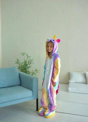 Детский кигуруми радужный единорог, детская пижама4 фото