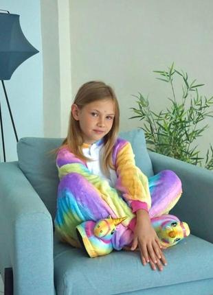 Детский кигуруми радужный единорог, детская пижама3 фото