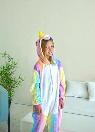 Детский кигуруми радужный единорог, детская пижама2 фото