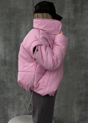 Топовая куртка - жилетка трансформер стильная объемная на силиконе теплая со земными рукавами демисезонная6 фото