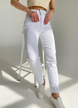 Джинсы мом белые плотные джинсы белые