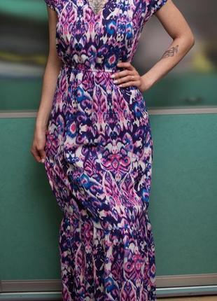 Платье ярусное длинное в пол с удлиненным низом с воланом yessica fit and flare1 фото