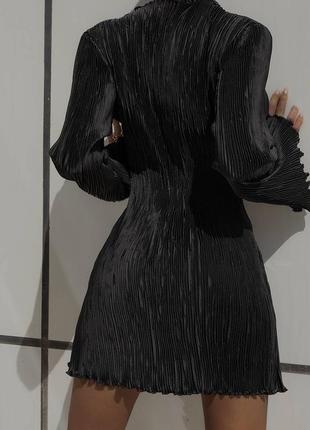 Черное мини платье сальса плиссе s m ⚜️ вечернее премиальное мини платье черного цвета