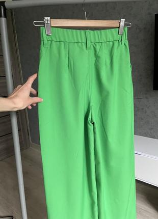 Брюки длинные брюки широкие зеленые салатные h&amp;m4 фото