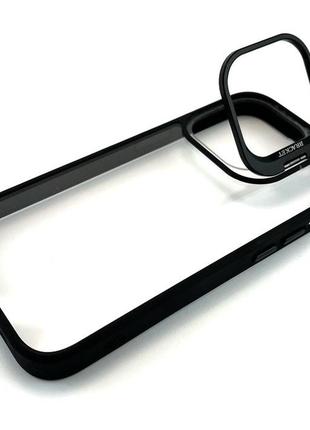 Чохол на iphone 15 pro stand case накладка бампер із підставкою черный скла на камери