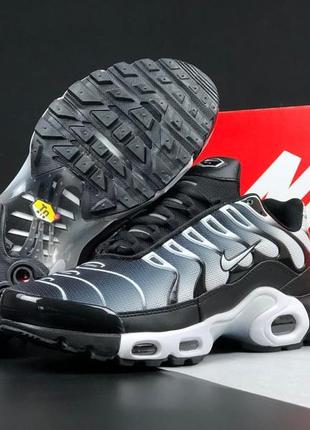 Чоловічі кросівки nike air max tn white black silver / топові шкіряні кросівки для постійного використання