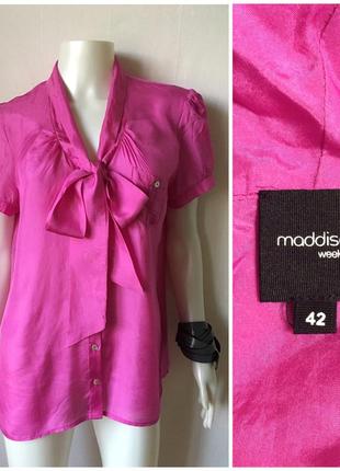 Maddison яркая шелковая блуза с бантом