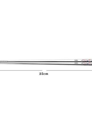 Комплект китайские палочки для еды с лазерным узором, медицинская нержавейка 316l + керамическая подставка4 фото