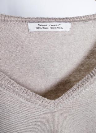 Бежевый базовый джемпер из шерсти мериноса deane &amp; white6 фото