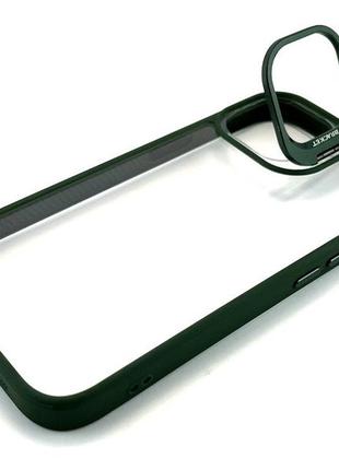 Чехол на iphone 15 stand case накладка бампер с подставкой зеленый стекла на камеры