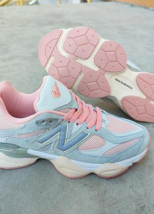 Жіночі кросівки new balance 9060 grey/pink, сірі з рожевим кросівки нью беланс 9060