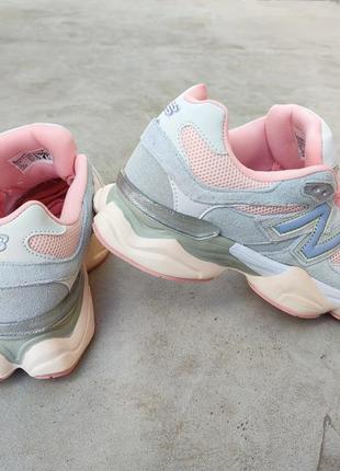 Женские кроссовки new balance 9060 grey/pink, серо-розовые кроссовки нью беланс4 фото